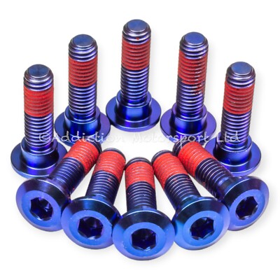 10x Blue Titanium Front Disc Rotor Bolts Screws for Kawasaki Vulcan 650 S