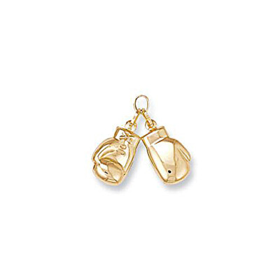 Ciondolo Guantone Da Boxe In Oro Giallo 14K Con Collana Catena Singapore 0,9mm – Ioka