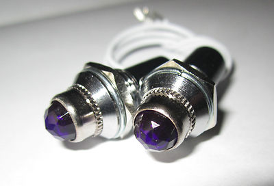 Roadpro RP-4054 12v PURPLE DASH PILOT INDICATOR LIGHTS 2-pk LIGHT SIGNAL PAIR 