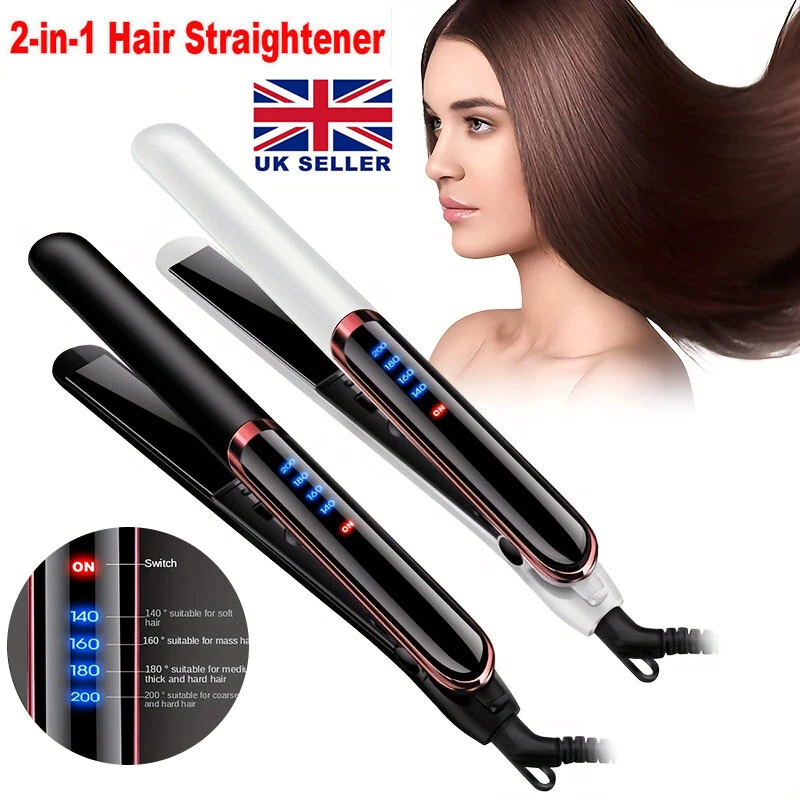 2in1 Hair Straighteners Ceramic Plates Straightener Curler Salon Hair Styler - Image 2 of 4