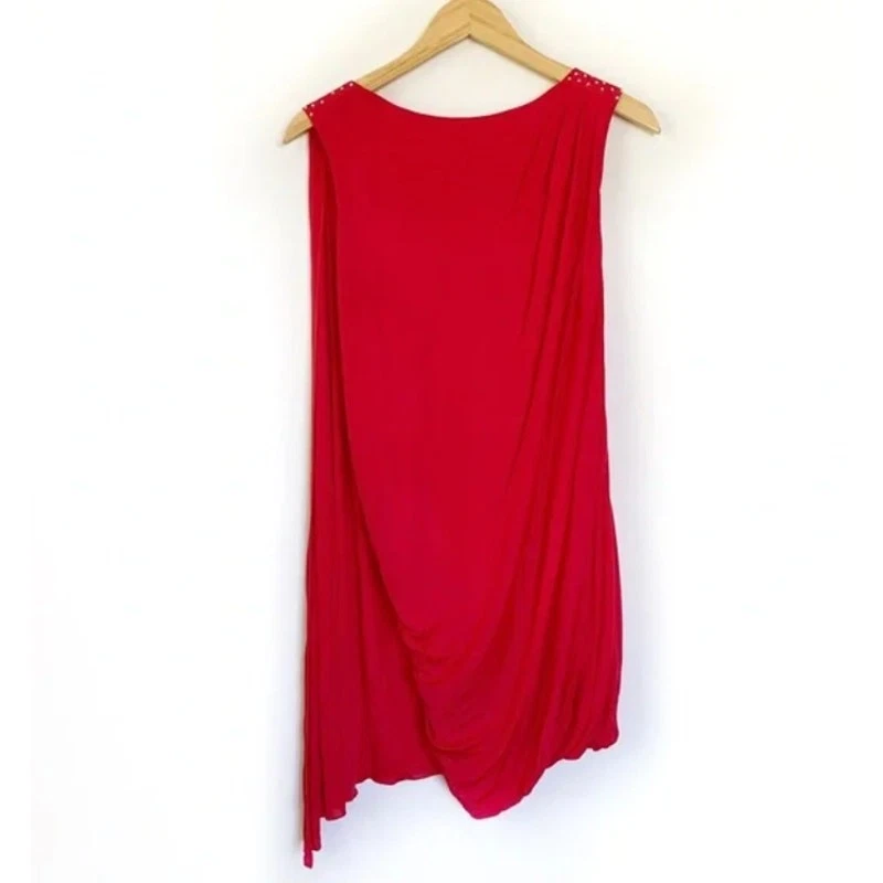 Versace for H&M Mini Abito con Cappuccio Borchie Rosso 4