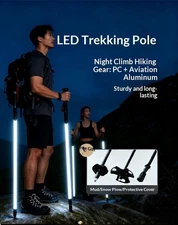 Glowing Night Hiking Stick, Ultra-light and Multifunctional, Night Cane with SOS