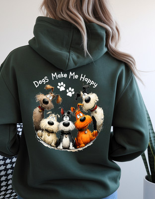 Dogs Make Me Happy Hoodie, Dog Lover,  Funny Dog Humor  Hoodie.