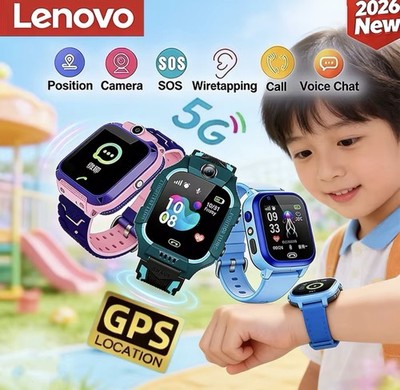2026 New Lenovo Kids 5G Sim Card Smart Watch Call SOS GPS Child iOS Android Fun