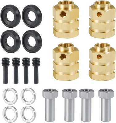 12mm Brass Wheels Spacers +15mm Extension Wheel Hubs Hex for TRX4 1/10 RC Cra...