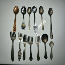Lot Of Vintage Baby/Collector Silverware Spoon  Forks Various Brands Crafts
