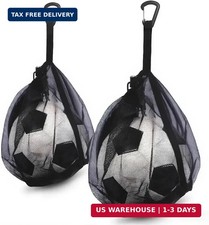 2Pcs Single Mesh Ball Bag for Basketball Soccer Volleyball, Lightweight Net St