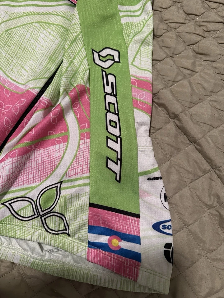 Camiseta deportiva de ciclismo para mujer MT Borah resistente niña talla pequeña rosa y verde Powerbar Foto 4 de 4