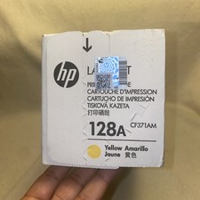 Genuine HP 128A Yellow Original LaserJet Toner Cartridge, CE322A, OEM
