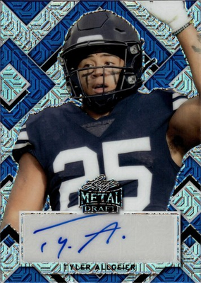 #ad 2022 Leaf Metal Draft #BA TA1 Tyler Allgeier Autographs Mojo Blue # 15 $3.99