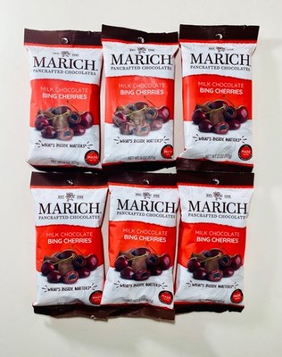 MARICH Pancrafted Chocolates Milk Chocolate Bing Cherries 2 oz X 6, 1/2027