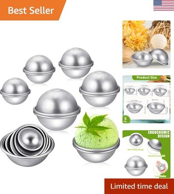 Durable Aluminum Bath Bomb Molds - 10 Pieces in 5 Sizes for Easy Crafting Fun