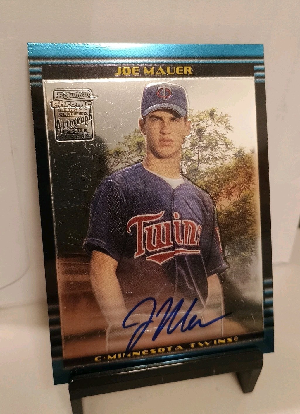 2002 Bowman Chrome #391 Joe Mauer Rookie Auto Minnesota Twins 1st RC HOF