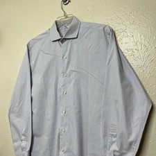 Brooks Brothers Shirt Mens 16 34 White Striped Makers Slim Fit Vintage USA