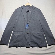 Faherty Blazer Mens XL Gray Solid Ideal Blazer MTF1902-GRY Reserve Knit Japan