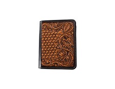 Nocona Western Wallet Mens Bifold Flip Basket Weave Brown N500051902
