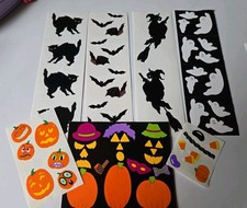 Vintage Mrs. Grossman HALLOWEEN Sticker Lot Witch Black Cat Pumpkin Bats Ghosts