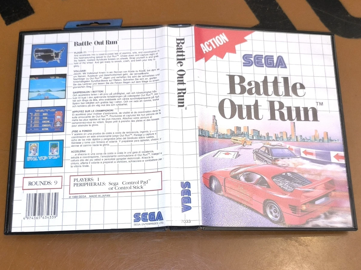 Jeu Battle Out Run Pour Sega Master System – Bon état, Sans Notice, éditeur SEGA