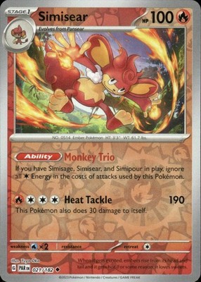 SIMISEAR 021/182 PARADOX RIFT UNCOMMON REVERSE HOLO POKEMON YUYA OKA