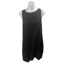 MNG Mango Black Sleeveless Round Neck Cutout Back Cami Tank Mini Shift Dress 10