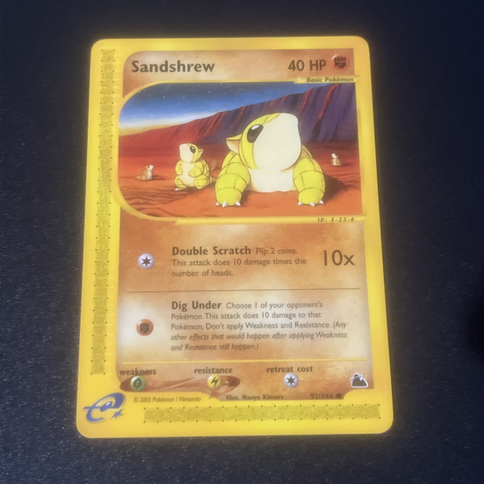 Sandshrew 92/144 Skyridge Regular Common NM