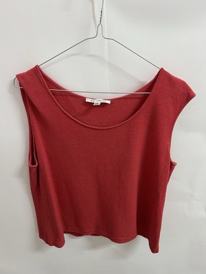 St John Rot Singlet Canotte Strick Tank Top Damen M Medium Mehrfarbig 80% Wolle