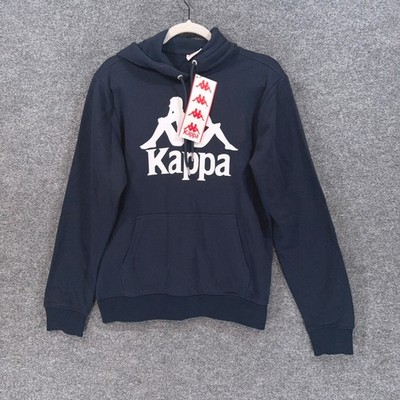 Kappa Hoodie Mens Small Navy Blue Big Logo Pullover Sweatshirt Taino NEW