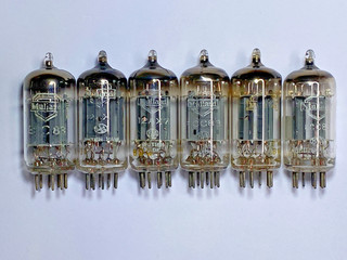 6 x MULLARD ECC83 LONG PLATE 2 = f91 3 = f92 1= mC6 1958/59