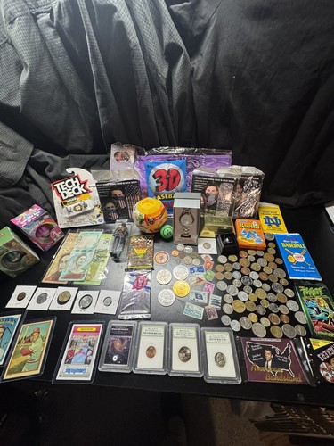 junk drawer lot Coins Cards