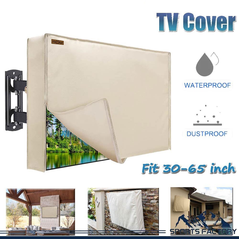 Outdoor TV Cover F Flat Screen 600D Heavy Duty Weatherproof 