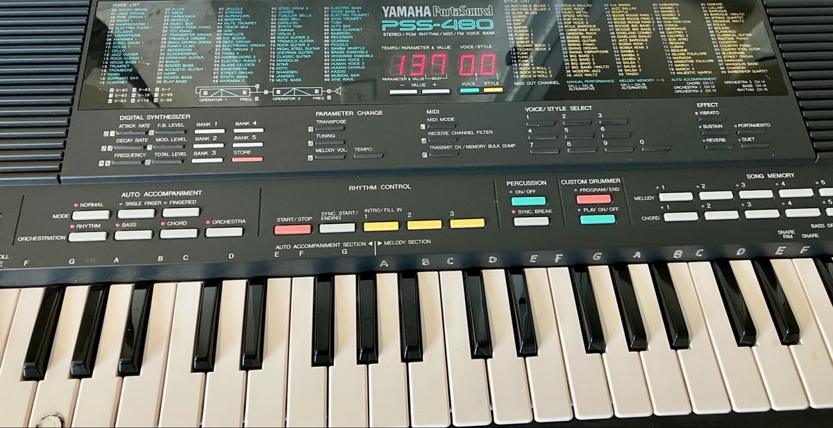 鍵盤楽器 YAMAHA/PSS-480 Portasound Yamaha PortaSound PSS-480 Keyboard Electronic Synth 49 Key & Power
