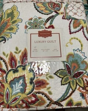 NEW MADELINE Luxury Quilt Coverlet TWIN Multicolor Floral Design
