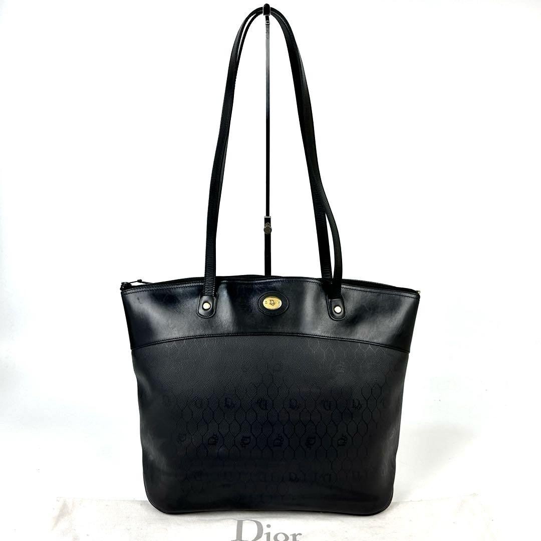 Dior Black Trotter Print PVC Leather Tote Bag Designer Handbag