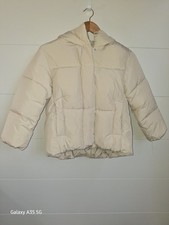 Zara Cream Puffa Jacket Girls Size 9-10 (140cm) Vgc