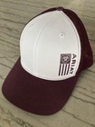Ariat Western Men's Cap Baseball Hat Logo Rubber Flag White Burgundy A300082372 — photo 5