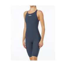 NWT TYR Thresher Open Back - Grey/Red Size 24 -  FINA U12 Compliant