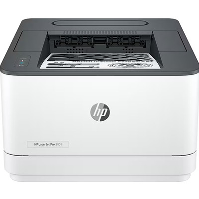 HP - LaserJet Pro 3001dw Wireless Black-and-White Laser Printer - White