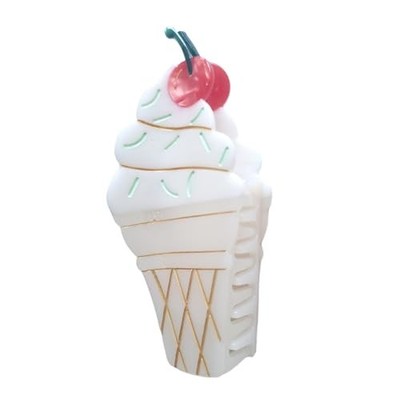 Ice Cream Claw Clip,Acetate Hair Clips,Big Hair Clips for Women, White