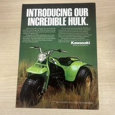 Kawasaki KLT250 Three-Wheeler Green Vintage Print Ad 1981 Sports Afield Magazine