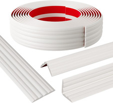 Self-Adhesive Wall Corner Protector Edge Guard, 1.6" W X 20' L, White