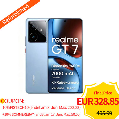 Realme GT 7 5G Smartphone 12+512GB Dimensity 9400e 7000mAh Global Version Blue