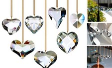 7pcs Heart Crystal Prism Suncatchers, Rainbow Hanging Crystals Ornament Clear