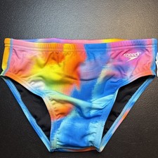 Speedo Men's / Youth Swim Briefs Bathing Suit Euro Brazilian Size 30 Acid Rain