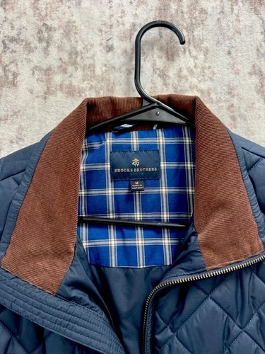 Brooks Brothers Men's Quilted Full Zip Polyester Vest w/ Pockets Blue M image 6
