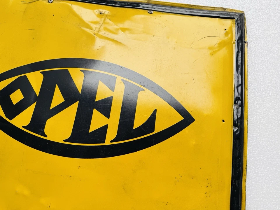 Blechschild Opel Fahrräder - 65x55cm - Original um 1930 - kein Emailschild - Bild 3 von 4