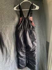 All In Motion Kids Snow Bib Pants Black M 7/8 Water Wind Resistant