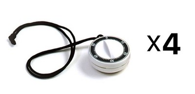 Norpro 60-Minute Plastic Timer on a Rope with Magnet on Back, White (4-Pack)