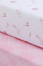 OptimaBaby 2-Pack Pink Animals Fitted Crib Sheets Owl Giraffe Elephant