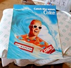 Vintage 1986 Max Headroom Coke Coca-Cola 14x17 Poster Catch The Wave NOS Ocean