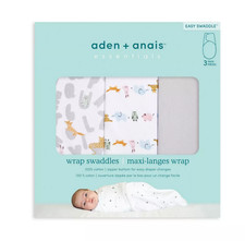 aden  anais essentials Baby Quick Change Easy 3pk Sleeveless Swaddle Wraps